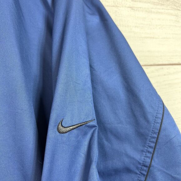 Nike Golf Y2K V Neck Long Sleeve Pullover Blue Front Pockets Windbreaker Men's L - Picture 7 of 10